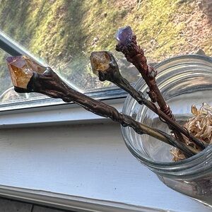 Handcrafted Artisan Wands with Gemstone Accents